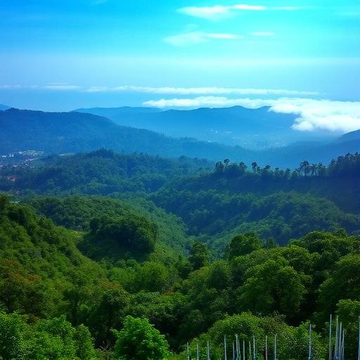 Panoramic view of Bwindi Impenetrable National Park, showcasing lush green forest and mist